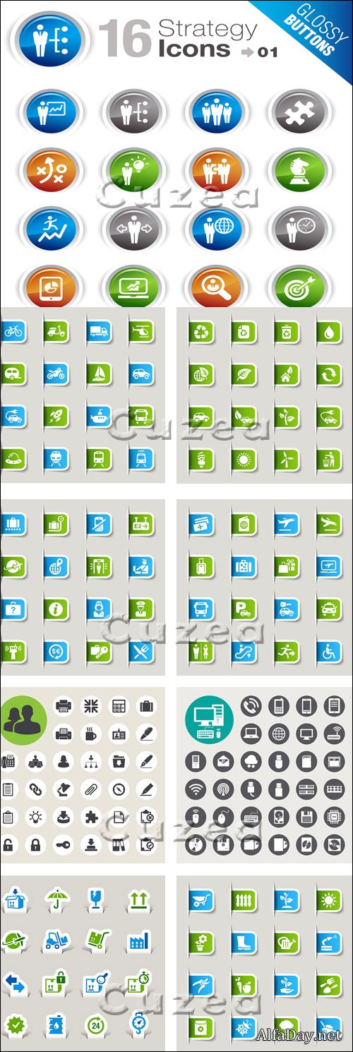 ���� ������� ��������� ������ / Mega set of different icons in vector