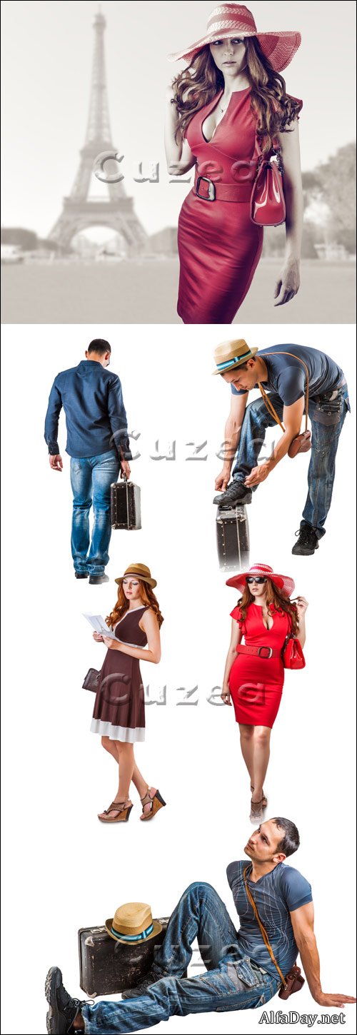 ������� ���� ������ � ����������� / Young casual people traveler - stock photo