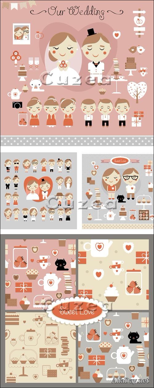 ���� �������, 12 / Wedding day, 12 - vector stock