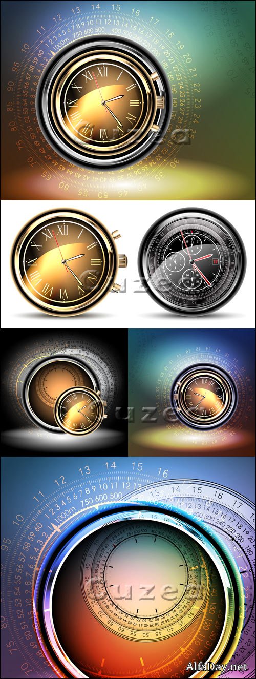 ��������� ���� � ������ / Clocks background in vector