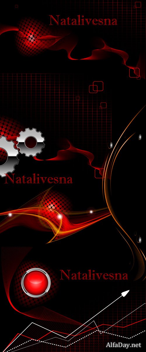 ����������� ���� � ������� ���� � ������� / Abstract bright � red backgrounds in Vector