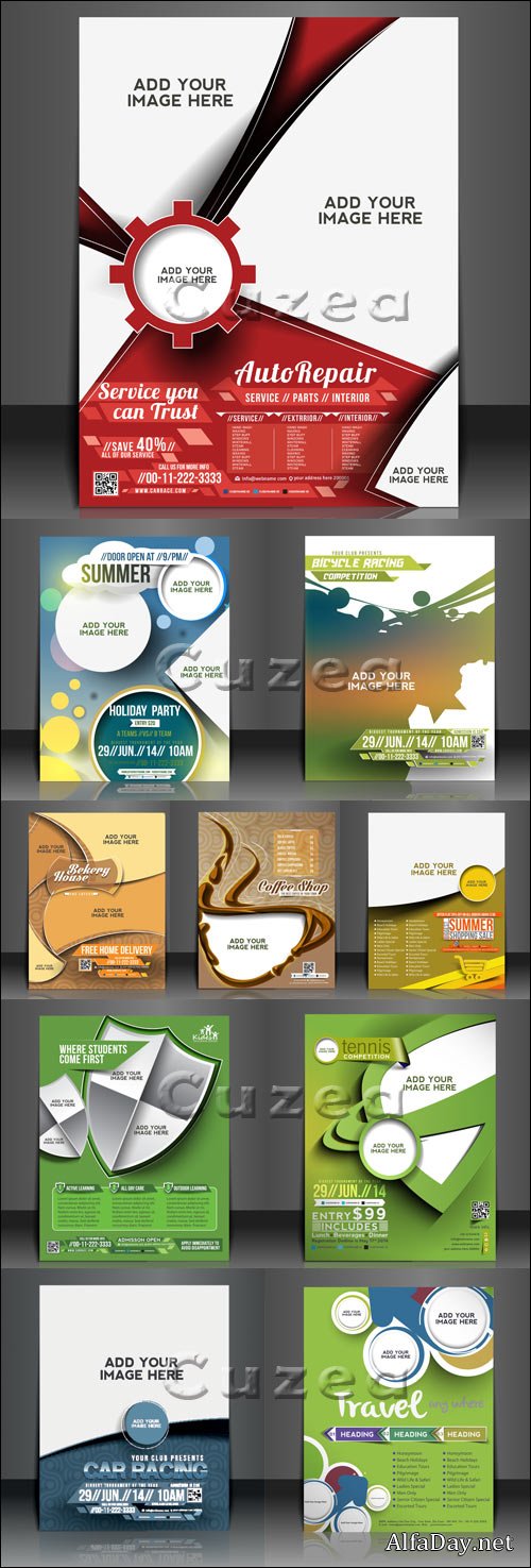 ����� � ������ �������, 4 / Vector puzzle business brochure, flyer 4
