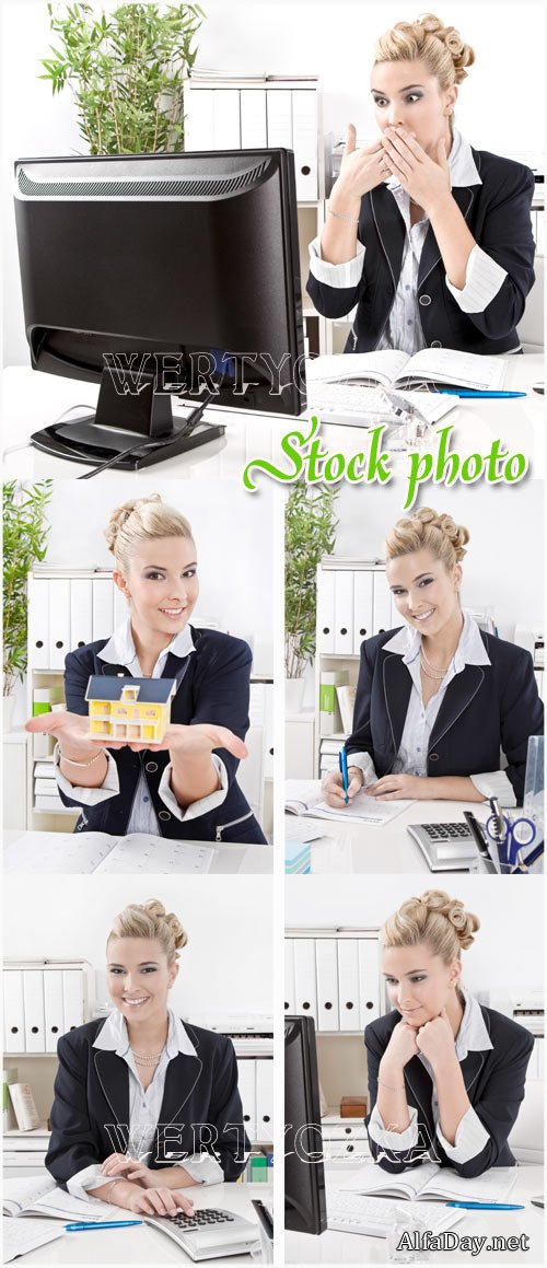 �������� ������ ���� / Beautiful business lady - raster clipart