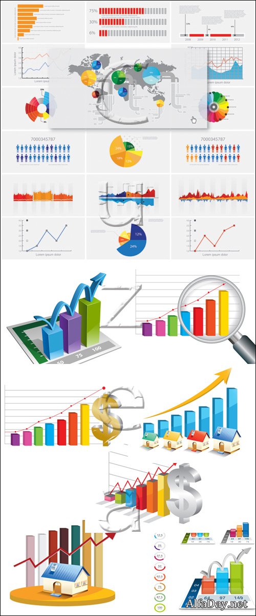 ������� � ���� - ��������� ������� / Profit and growth, vector stock