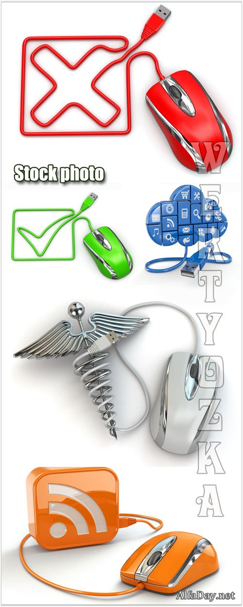 ������������ ���� - ���� �� ����� ���� / Computer mice - Raster clipart