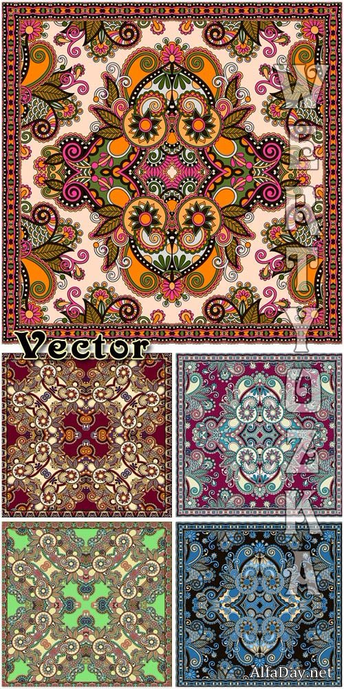 ��������� ���� � �������� �������,��������� / Vector Background with colorful patterns, ornaments