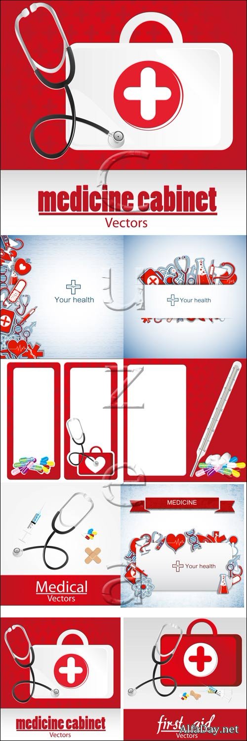 ����������� ����, 10 / Medicine  backgrounds, 10 - vector stock