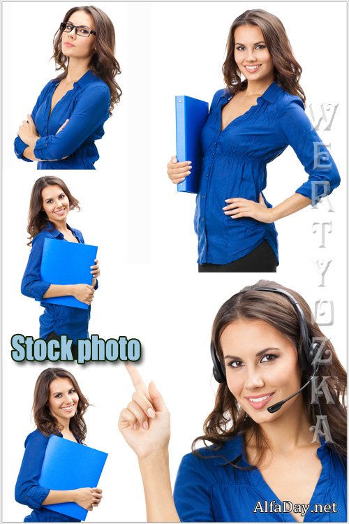 �������� � �������� ������� / Beautiful and successful woman - Raster clipart