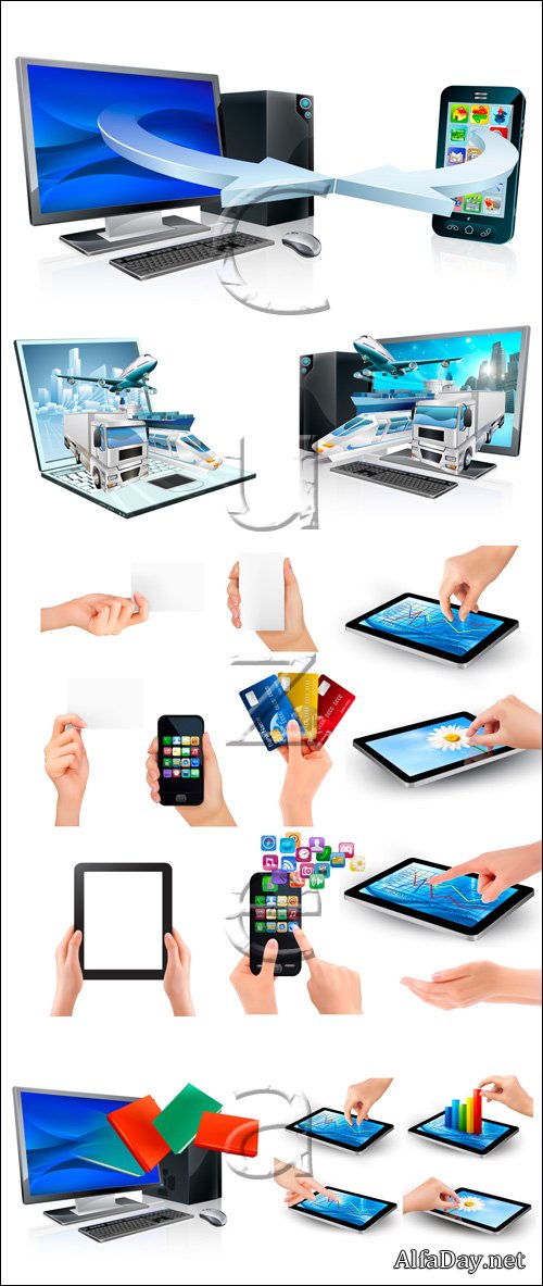 ������������ ����������� ���������� / Computer and new tehnology - vector stock