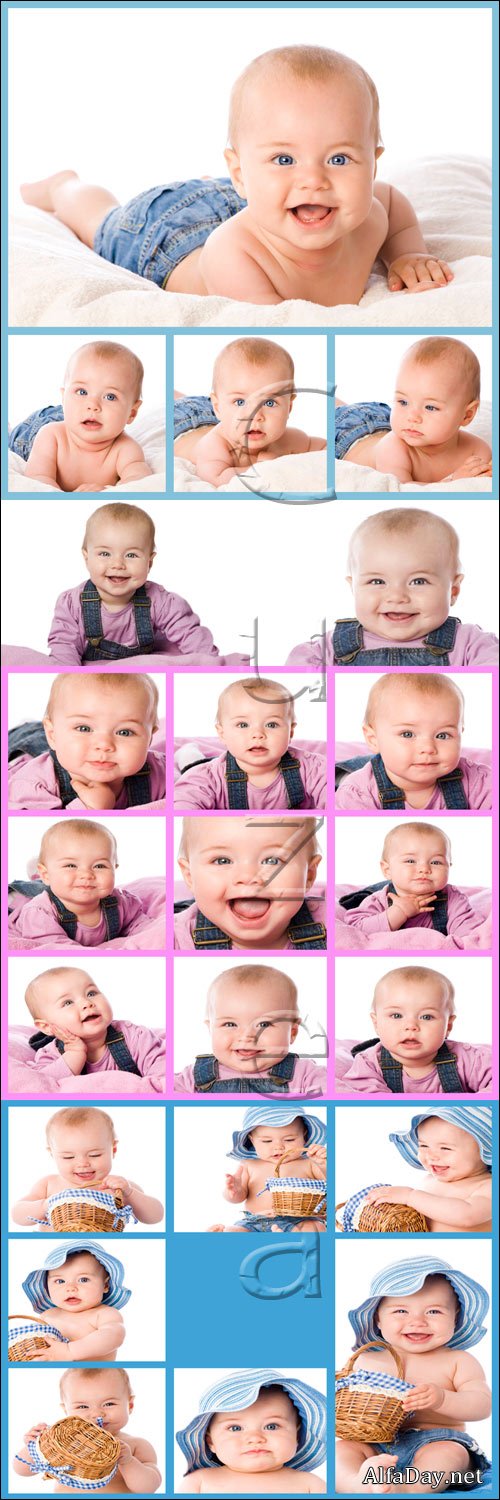 �������� ����� �� ����� ���� / Fanny child on white - stock photo
