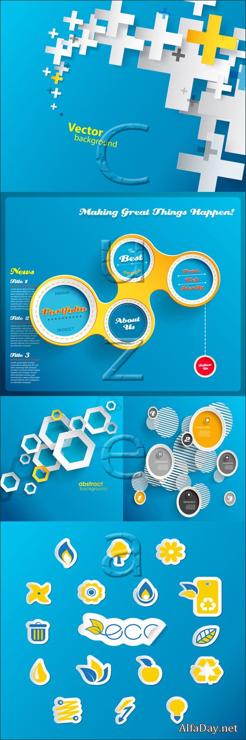Infographic elements, icons and abstraction - vector stock