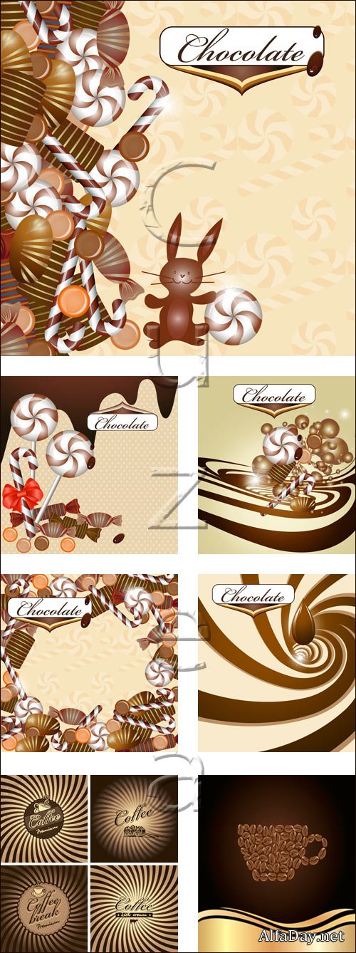 Chocolad and cofee - vector stock