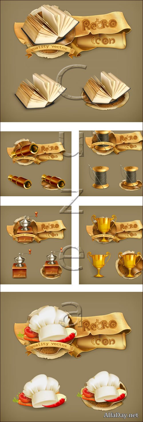 ����� ������ / Retro icons - vector stock