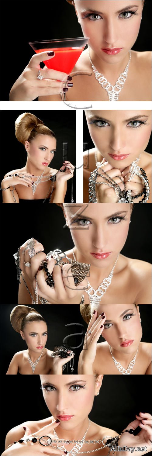 Woman and jewerly, 3 - stock photo