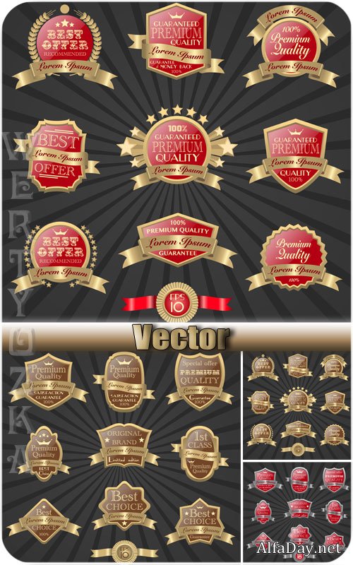 ���� �������� / Quality mark - vector retro labels