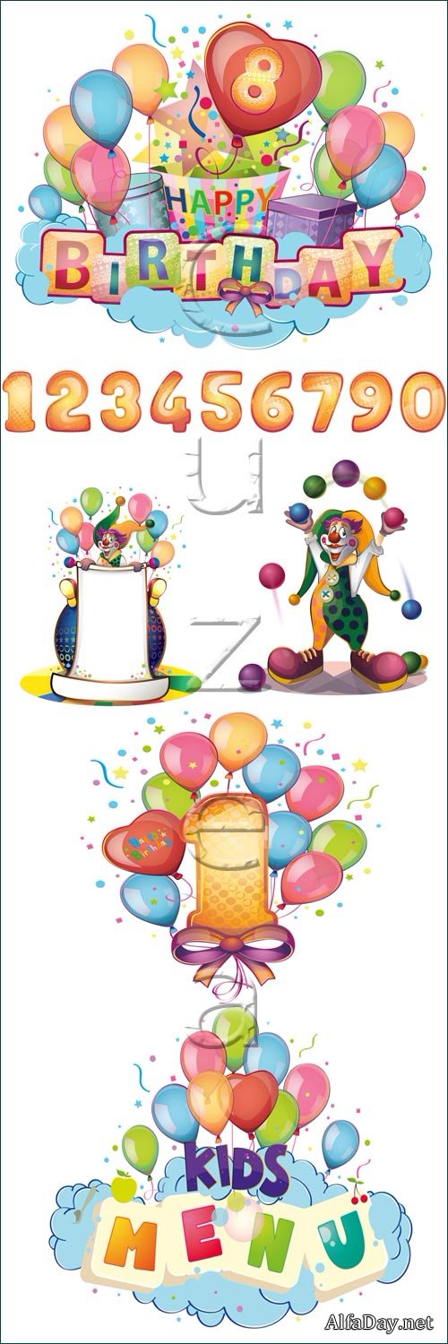 Happy birthday, 12 - vector stock