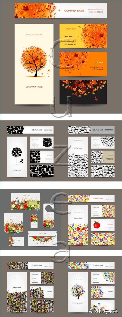 Modern business card - vector stock, part 2