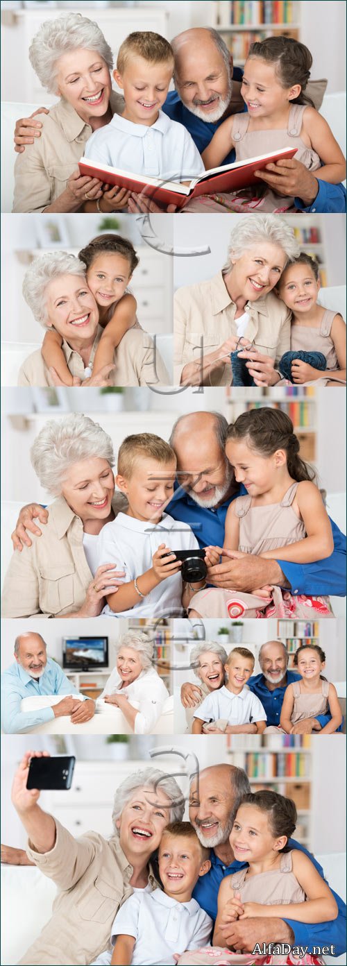 Happy smiled family, 6 - stock photo