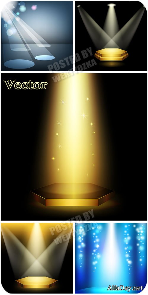 ���� ����������, ��������� / Spotlights, lighting - vector