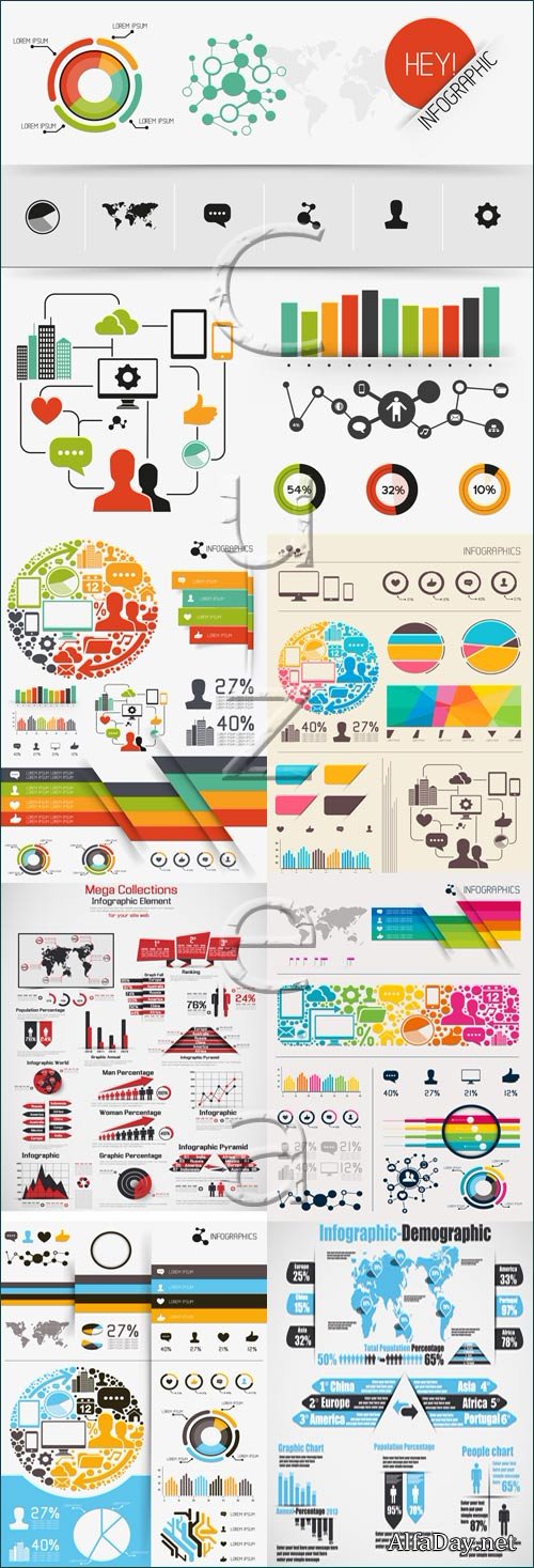 Infographic collection, 66 - vector stock