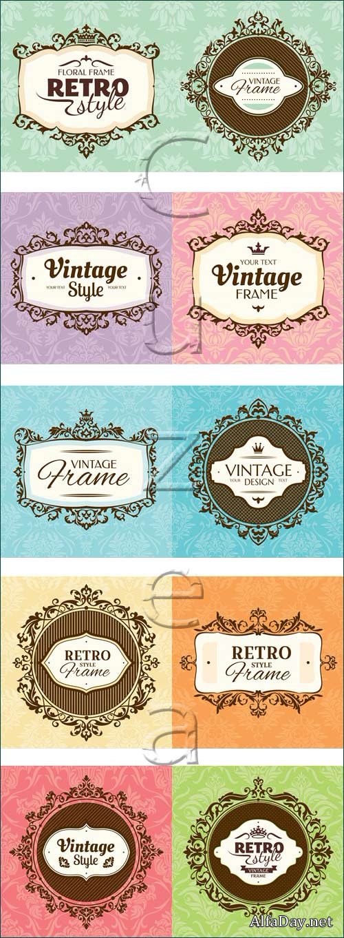 Retro frame, 13 - vector stock