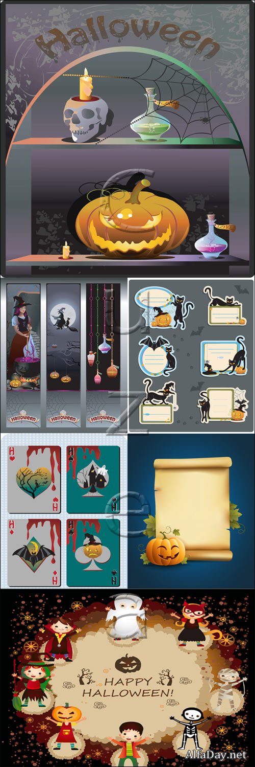 Halloween backgrounds and elements - vector stock