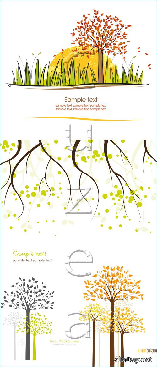 Tree backgrounds, 2 - vector stock