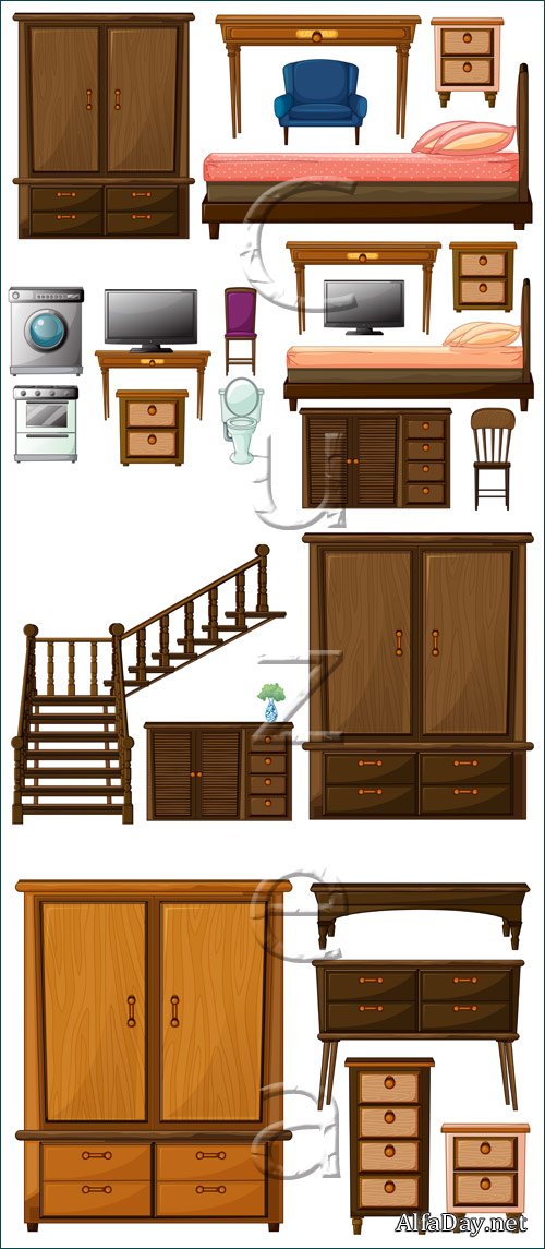 �������� ������ - ��������� ������� / House Furniture vector stock