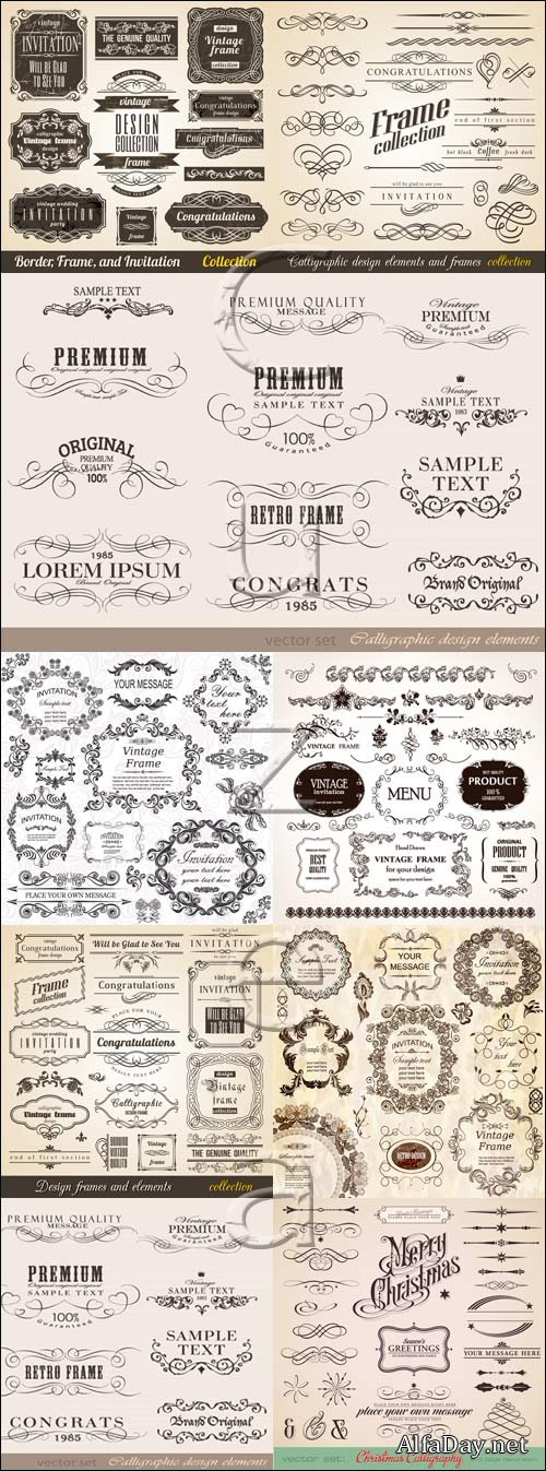 Vintage Frame collection - vector stock
