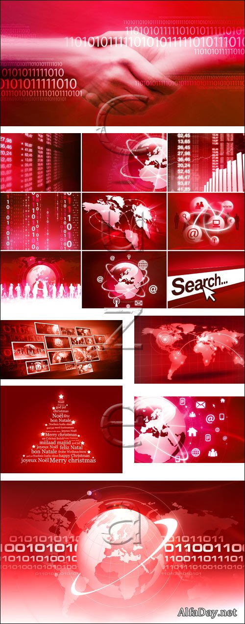 Red business  diagram - stock photo