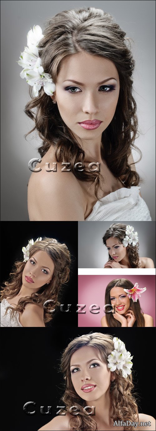 Beautiful bride portrait - stock photo