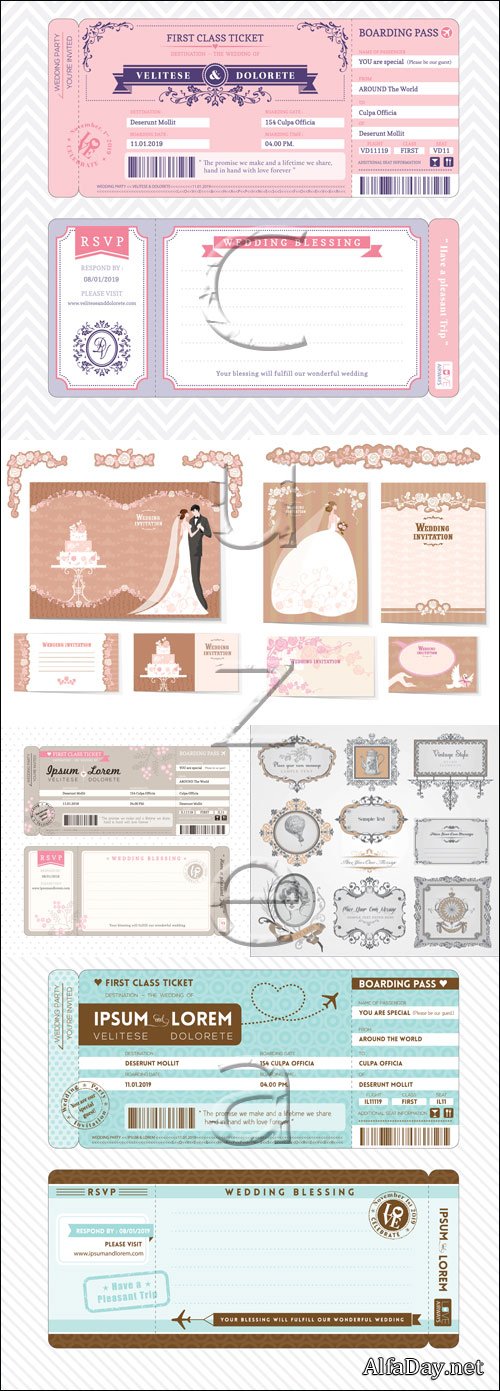 Wedding insriptions and invitations frame, 15 - vector stock