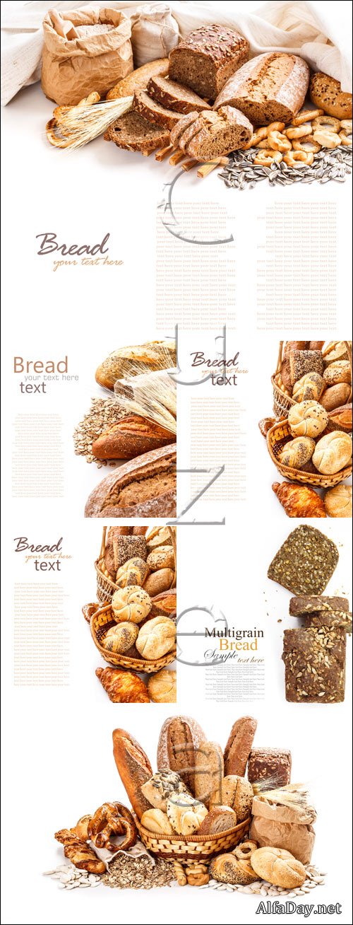 Bread from rye and wheat flour - stock photo