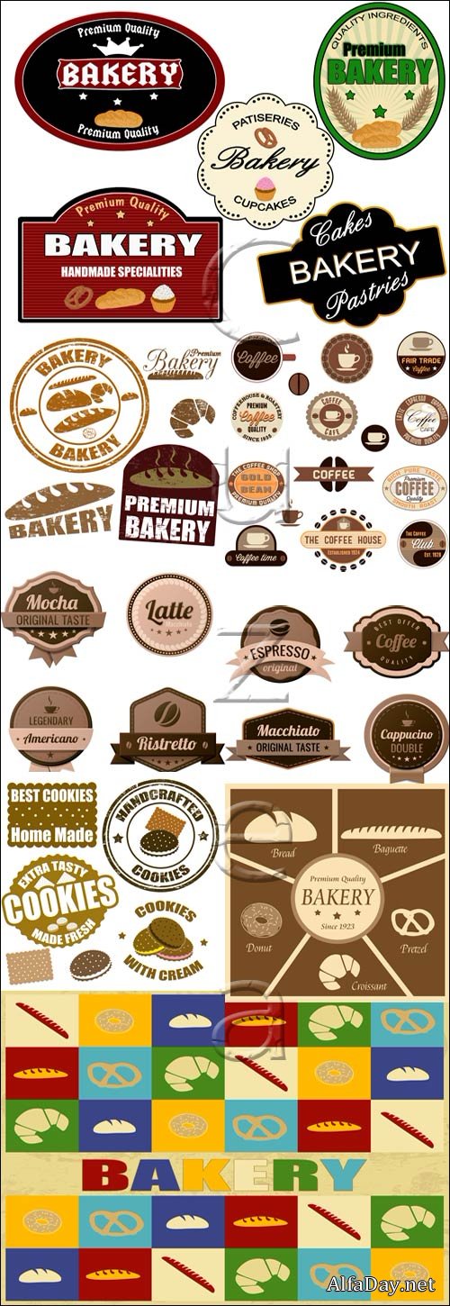 Vector bakery labels