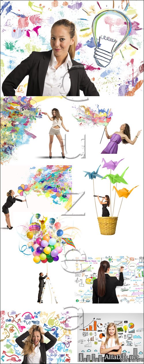 Creative business situation - stock photo