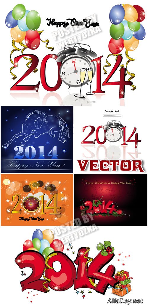 2014, ��� ������ / 2014, year of the horse - Stock vector