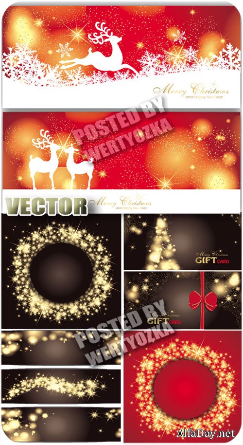 ����� �� ���������� ���������� ����� / Christmas backgrounds - stock vector