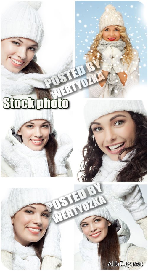 ������ ������� � ����� ������ � �������� / Winter girls - stock photos