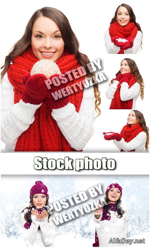 ���������� ������ ������� / Beautiful winter girl - stock photos