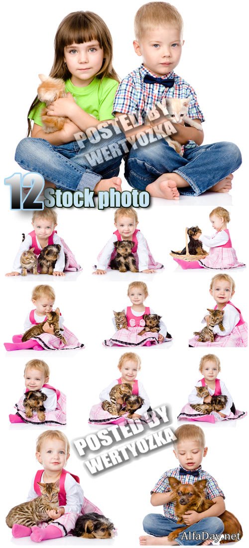 ���� � �������� / Children and animals - stock photos