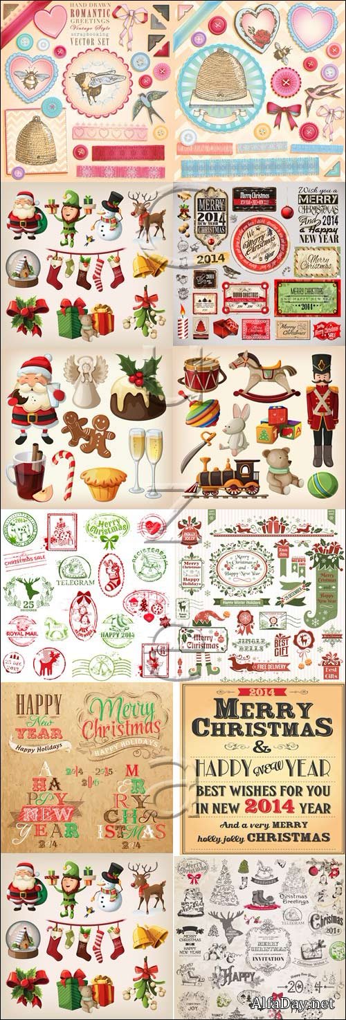 Merry christmas vector elements 2014, part 7