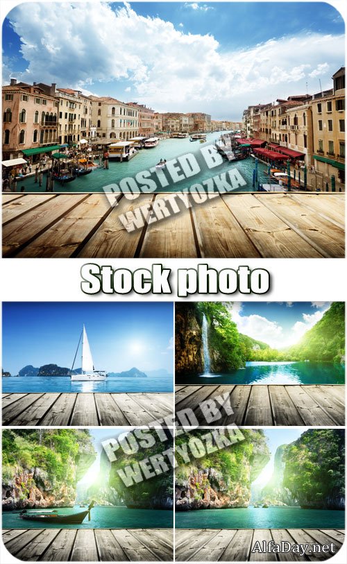 ��������, ���� � ��������� / Waterfalls, water bodies backgrounds - stock photos