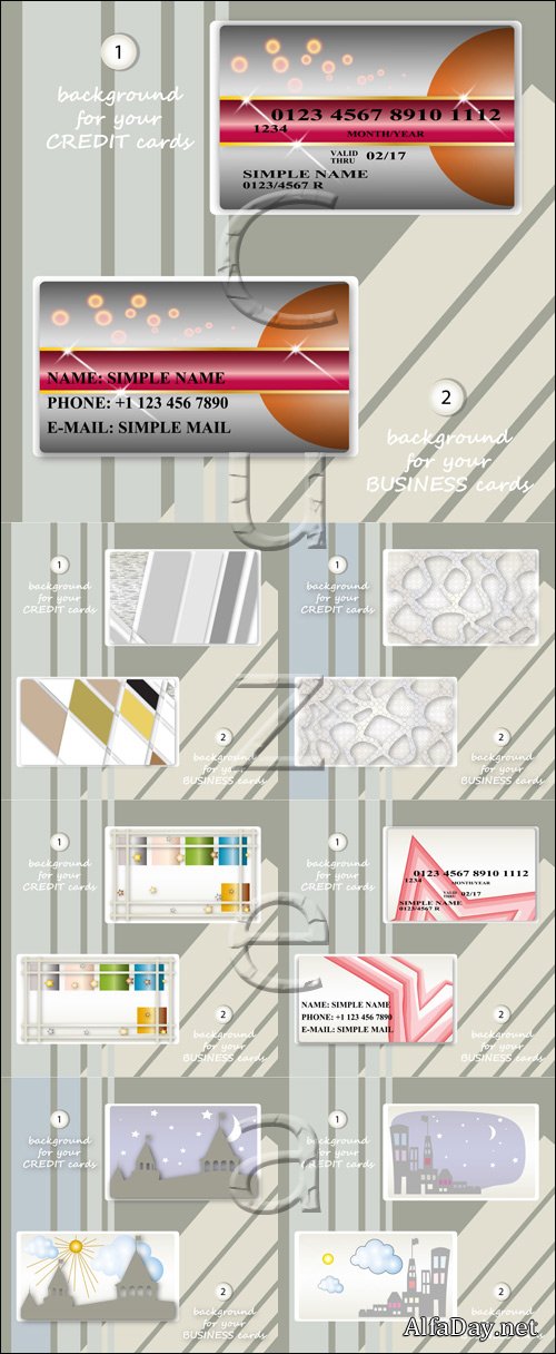 Backgrounds for credit card vector