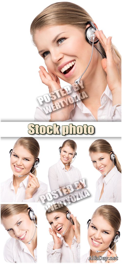 �������-�������� call-������ / Girl-operator call-center - stock photos