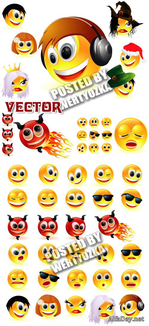 �������� / Smilies - stock vector