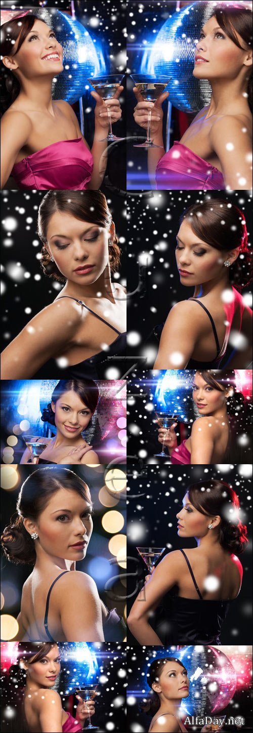 Beautiful brunette woman, 4 - stock photo