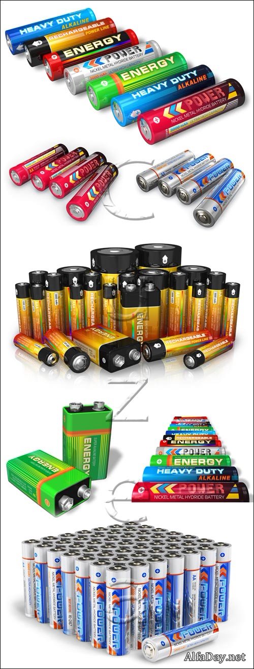 Battery alcaline, 6 - stock photo