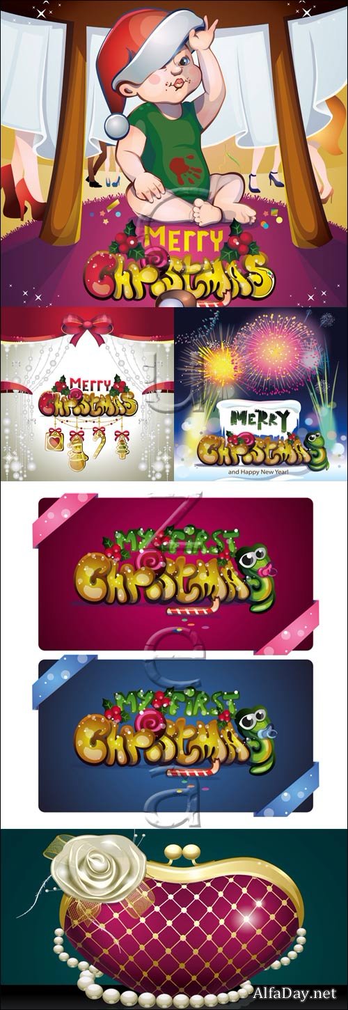Merry christmas 2014 vector elements, part 26