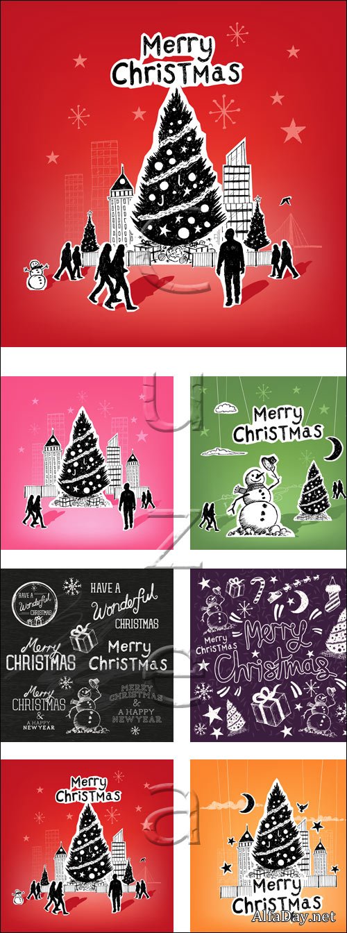 Christmas vector elements, 16