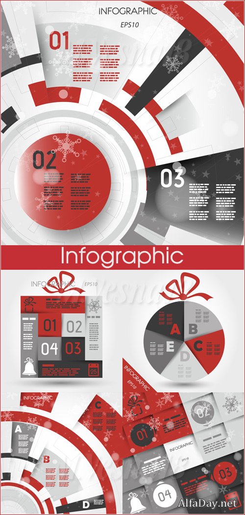 ���������� �����������, ��������� ������� / Christmas infographics, vector clipart